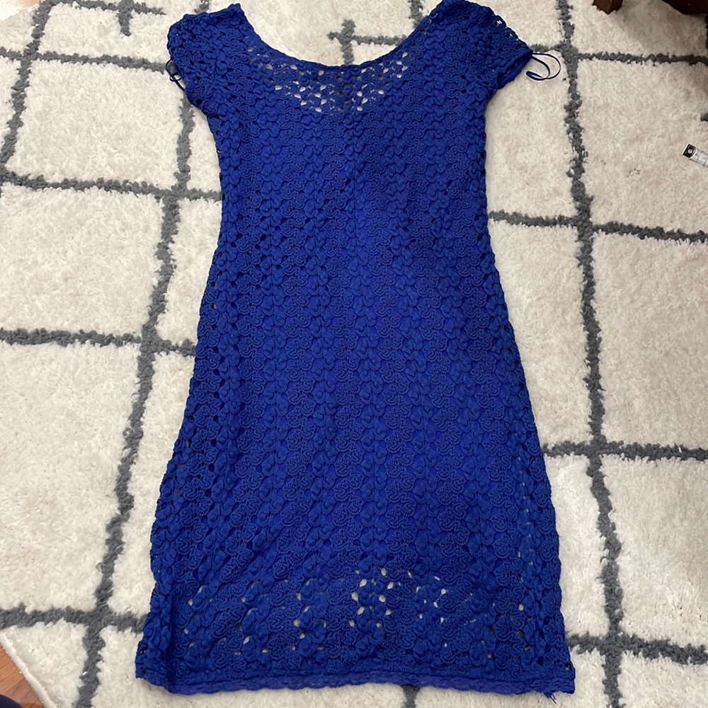 Free People Boho Crochet Scoop Back Dress